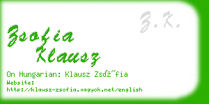 zsofia klausz business card